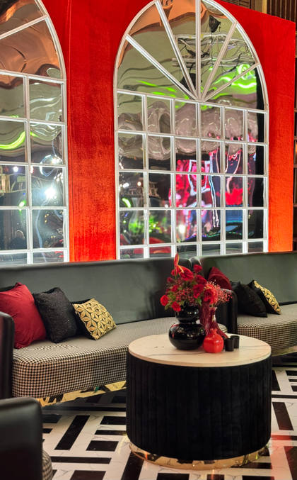 Lounge and Backdrop — After Party decor — Alka x Manish